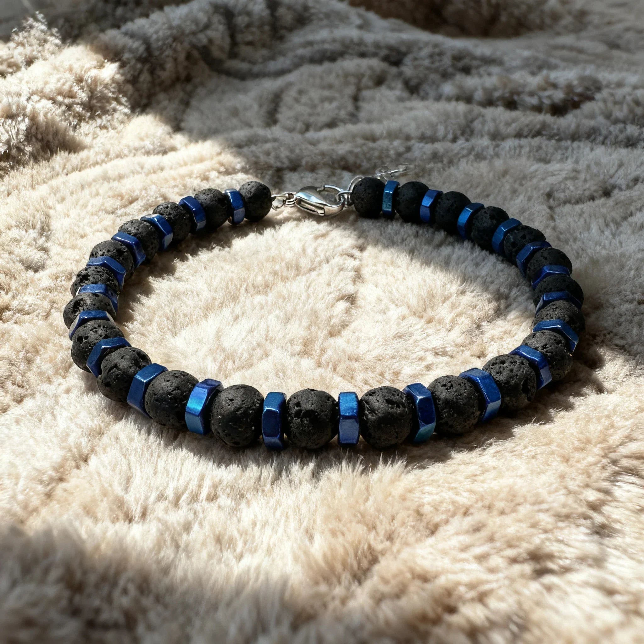 Modern Design Spotlight: Lava Beads & Stainless Steel Bracelet