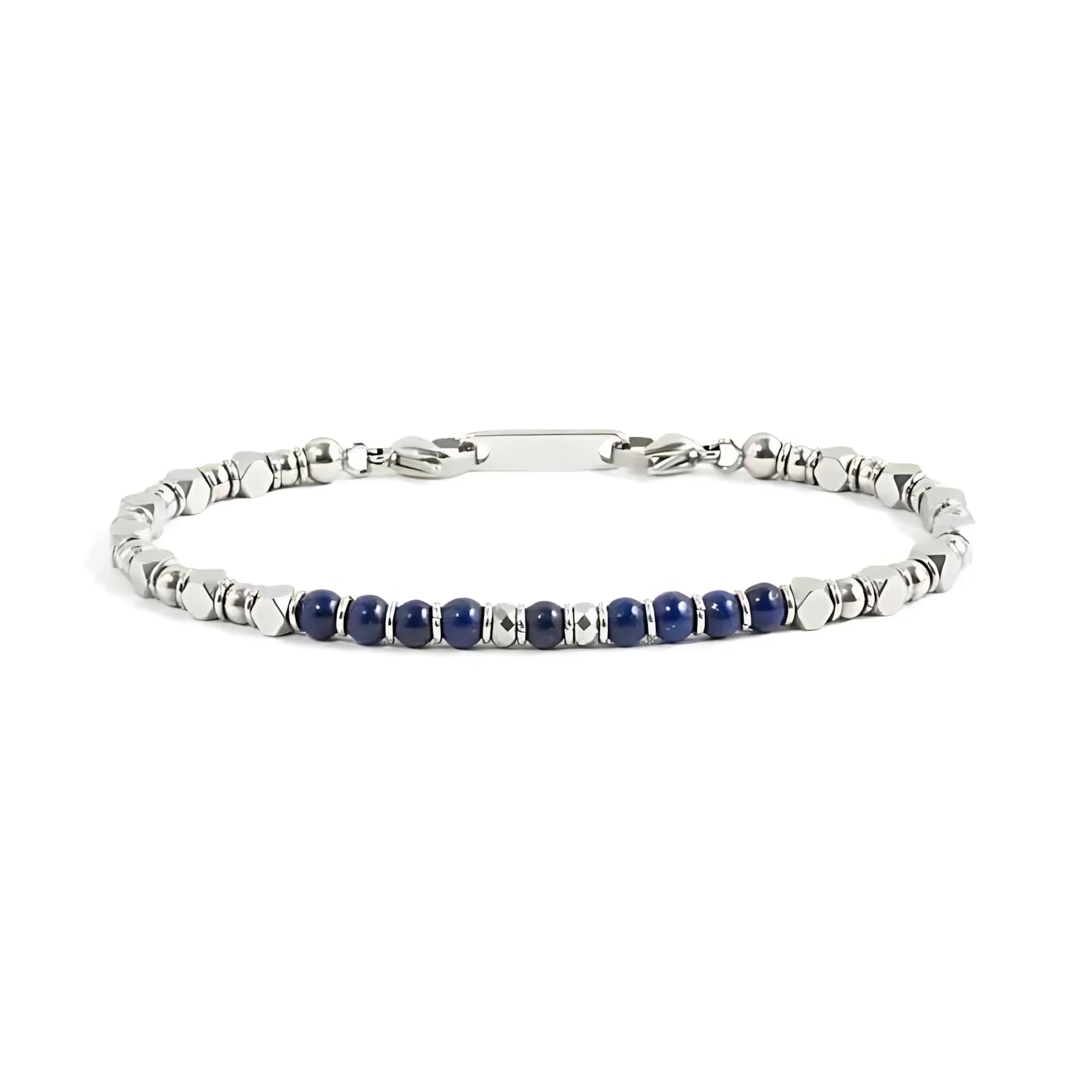 Natural Stone & Stainless Steel Beaded Bracelet Collection – Kyanite1 | Metta Jewelry