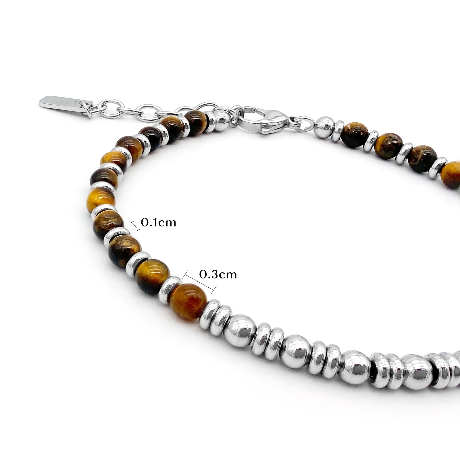 Natural Stone & Stainless Steel Classic Bead Bracelet Collection – | Metta Jewelry