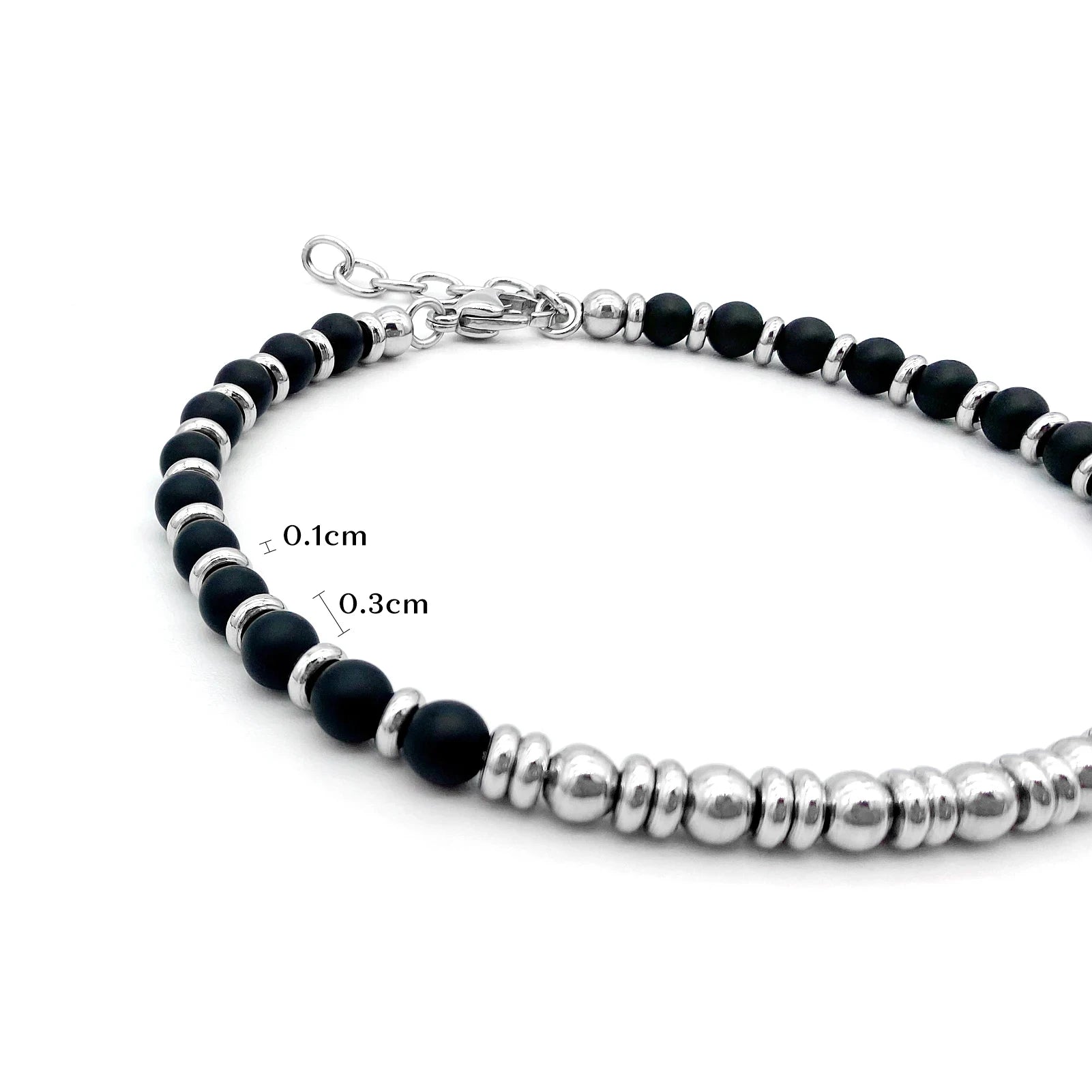 Natural Stone & Stainless Steel Beaded Bracelet Collection – Modern Minimal Style – | Metta Jewelry