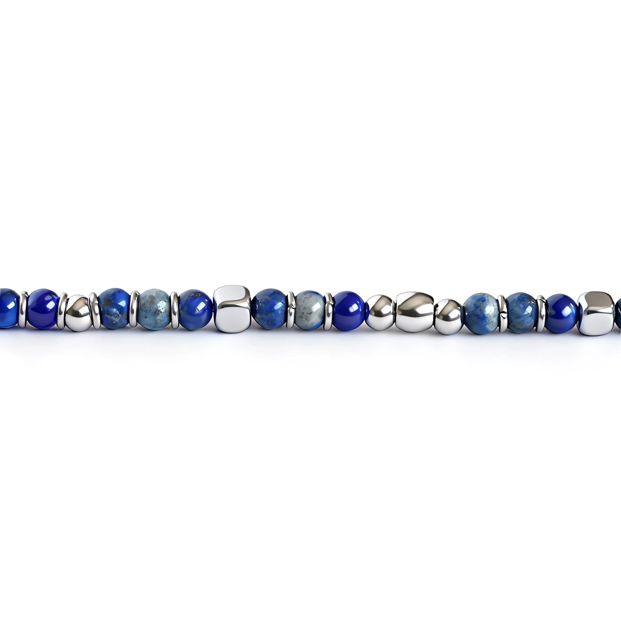 Kyanite & Stainless Steel Bead Bracelet – Modern Minimal Style – | Metta Jewelry