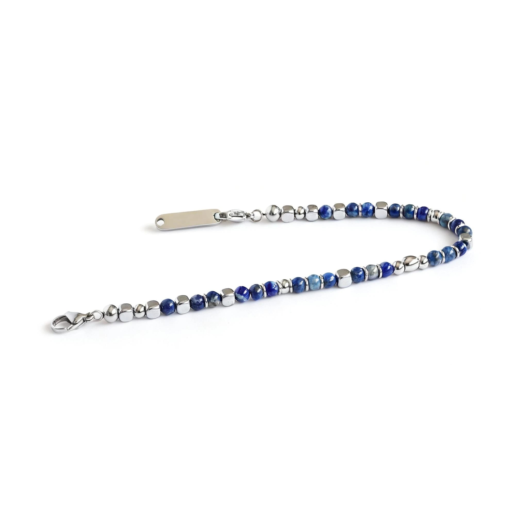 Kyanite & Stainless Steel Bead Bracelet – Modern Minimal Style – | Metta Jewelry