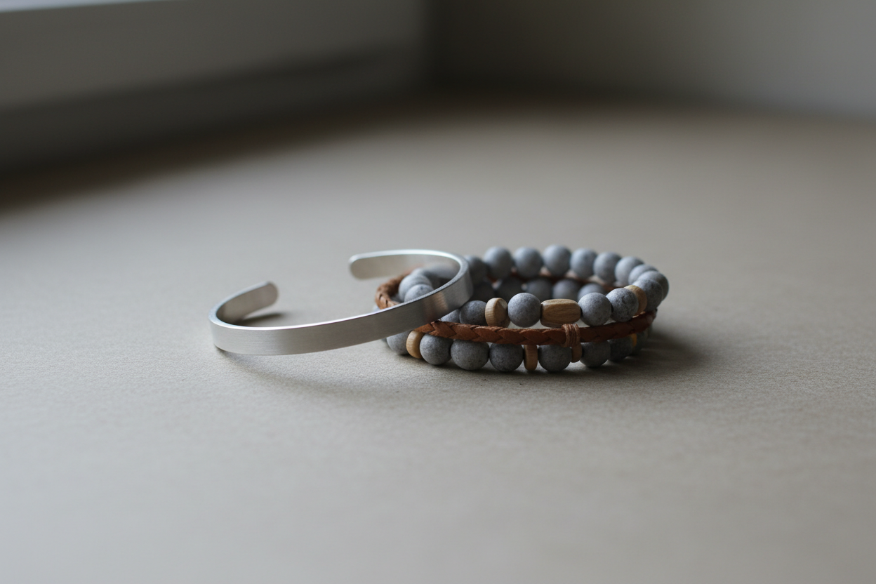 At Metta Jewelry, we approach each bracelet as an object of design:simple, well-made, and suitable for everyday wear.Our focus is on:clean linesnatural texturesdurable materialsbalanced, modern aestheticsWhether worn alone or layered, every piece is created to fit seamlessly into your personal style.